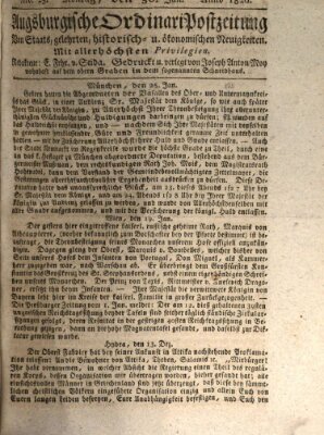 Augsburgische Ordinari Postzeitung von Staats-, gelehrten, historisch- u. ökonomischen Neuigkeiten (Augsburger Postzeitung) Montag 30. Januar 1826