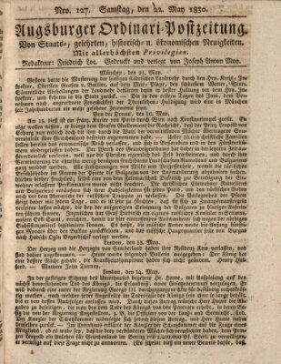 Augsburger Ordinari Postzeitung von Staats-, gelehrten, historisch- u. ökonomischen Neuigkeiten (Augsburger Postzeitung)