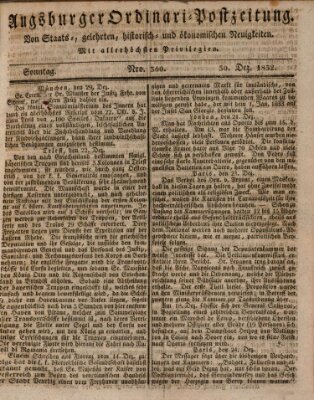 Augsburger Ordinari Postzeitung von Staats-, gelehrten, historisch- u. ökonomischen Neuigkeiten (Augsburger Postzeitung) Sonntag 30. Dezember 1832