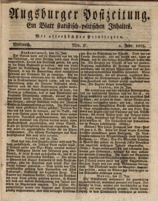 Augsburger Postzeitung Mittwoch 6. Februar 1833