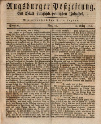 Augsburger Postzeitung Sonntag 3. März 1833