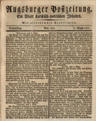 Augsburger Postzeitung Donnerstag 9. Mai 1833