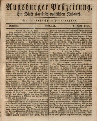 Augsburger Postzeitung Samstag 11. Mai 1833