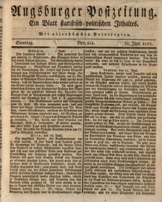 Augsburger Postzeitung Sonntag 30. Juni 1833