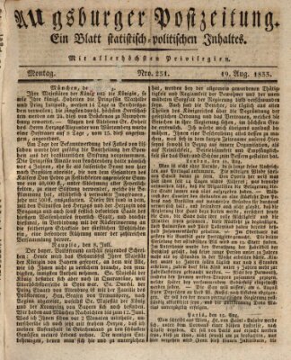 Augsburger Postzeitung Montag 19. August 1833
