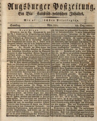 Augsburger Postzeitung Samstag 21. Dezember 1833