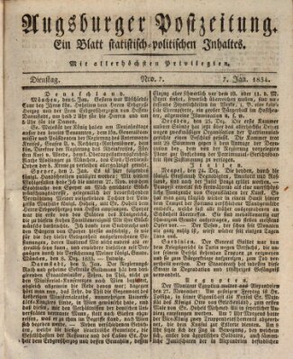 Augsburger Postzeitung Dienstag 7. Januar 1834