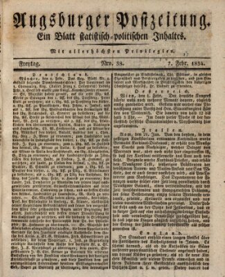 Augsburger Postzeitung Freitag 7. Februar 1834