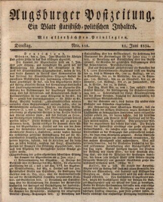 Augsburger Postzeitung Dienstag 10. Juni 1834