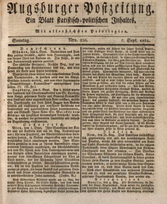 Augsburger Postzeitung Sonntag 7. September 1834