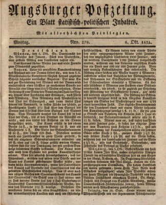 Augsburger Postzeitung Montag 6. Oktober 1834