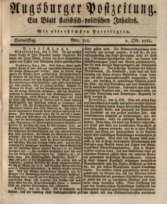 Augsburger Postzeitung Donnerstag 9. Oktober 1834