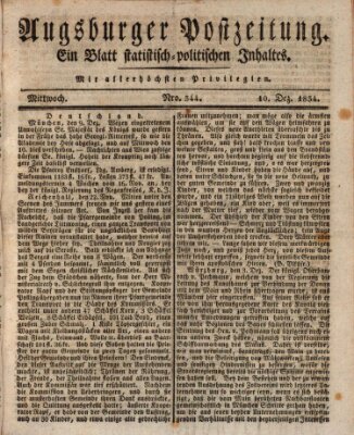 Augsburger Postzeitung Mittwoch 10. Dezember 1834