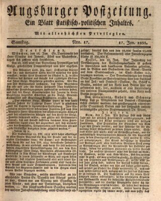 Augsburger Postzeitung Samstag 17. Januar 1835