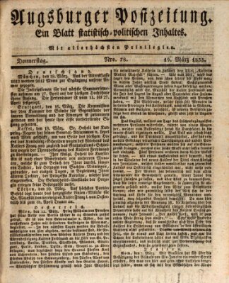 Augsburger Postzeitung Donnerstag 19. März 1835