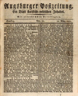 Augsburger Postzeitung Samstag 21. März 1835