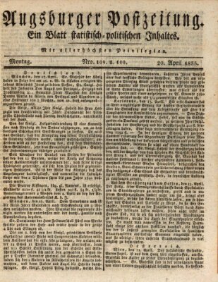 Augsburger Postzeitung Montag 20. April 1835