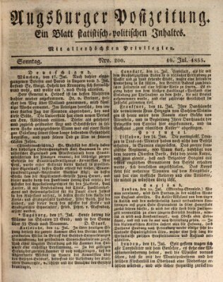 Augsburger Postzeitung Sonntag 19. Juli 1835