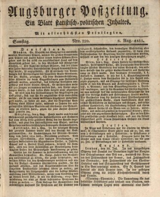 Augsburger Postzeitung Samstag 8. August 1835
