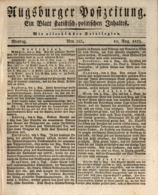 Augsburger Postzeitung Montag 10. August 1835