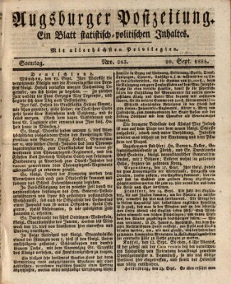 Augsburger Postzeitung Sonntag 20. September 1835