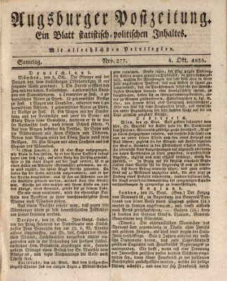 Augsburger Postzeitung Sonntag 4. Oktober 1835
