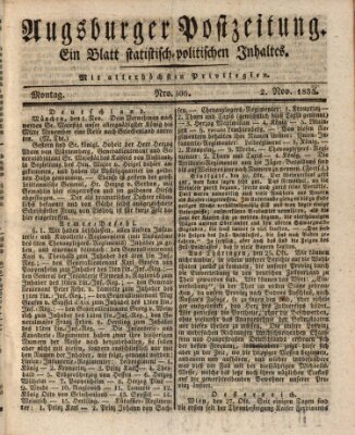 Augsburger Postzeitung Montag 2. November 1835