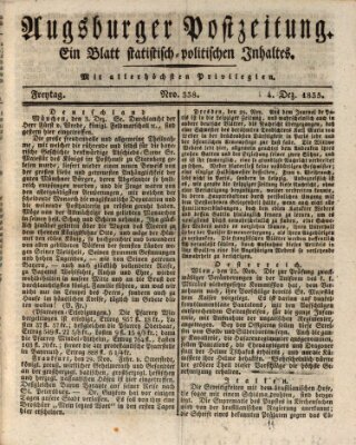 Augsburger Postzeitung Freitag 4. Dezember 1835