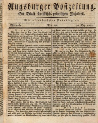 Augsburger Postzeitung Mittwoch 30. Dezember 1835