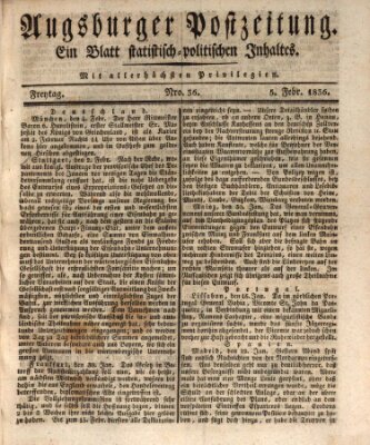 Augsburger Postzeitung Freitag 5. Februar 1836