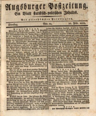 Augsburger Postzeitung Dienstag 23. Februar 1836