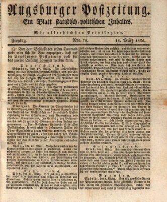 Augsburger Postzeitung Freitag 18. März 1836