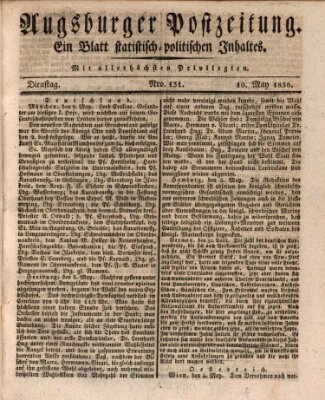 Augsburger Postzeitung Dienstag 10. Mai 1836