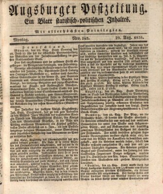 Augsburger Postzeitung Montag 29. August 1836
