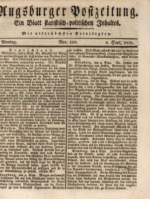 Augsburger Postzeitung Montag 5. September 1836