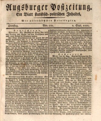 Augsburger Postzeitung Dienstag 6. September 1836