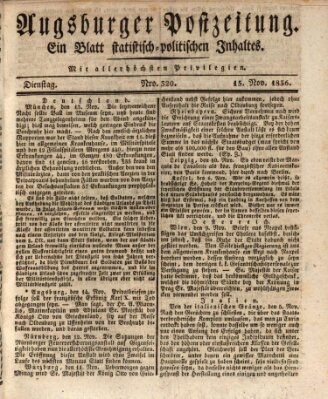 Augsburger Postzeitung Dienstag 15. November 1836