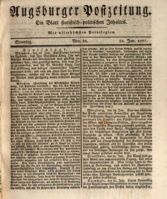 Augsburger Postzeitung Sonntag 29. Januar 1837