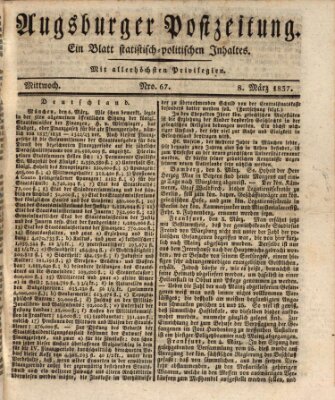 Augsburger Postzeitung Mittwoch 8. März 1837