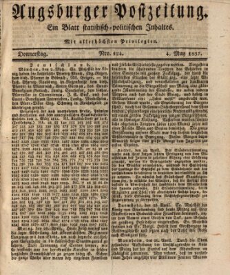 Augsburger Postzeitung Donnerstag 4. Mai 1837