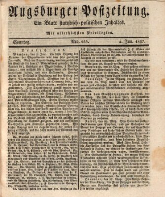 Augsburger Postzeitung Sonntag 4. Juni 1837