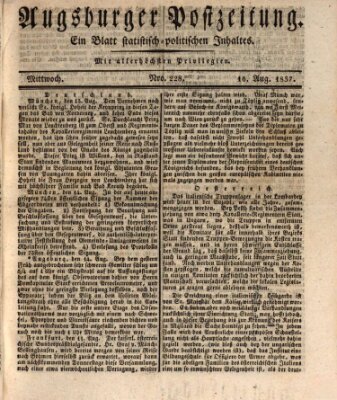 Augsburger Postzeitung Mittwoch 16. August 1837
