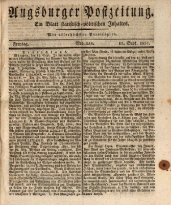 Augsburger Postzeitung Freitag 15. September 1837