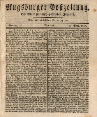 Augsburger Postzeitung Montag 25. September 1837