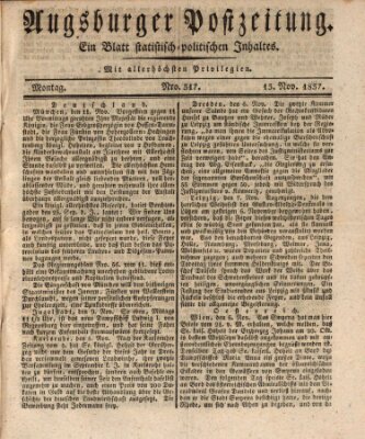 Augsburger Postzeitung Montag 13. November 1837