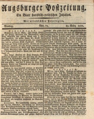 Augsburger Postzeitung Montag 12. März 1838