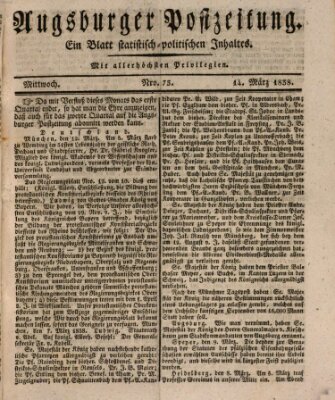 Augsburger Postzeitung Mittwoch 14. März 1838