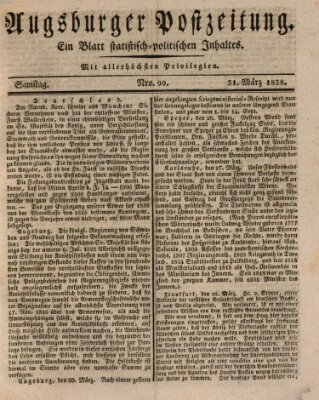 Augsburger Postzeitung Samstag 31. März 1838