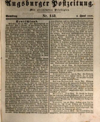 Augsburger Postzeitung Samstag 2. Juni 1838