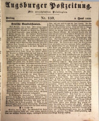 Augsburger Postzeitung Freitag 8. Juni 1838